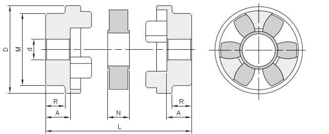Полумуфта под расточку HRC 90, EMT | ЕМТ