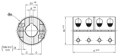 Муфта продольно-свёртная сегментная GBRR 65, EMT | ЕМТ