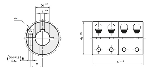 Муфта продольно-свёртная GBR 25 нержавеющая, EMT | ЕМТ