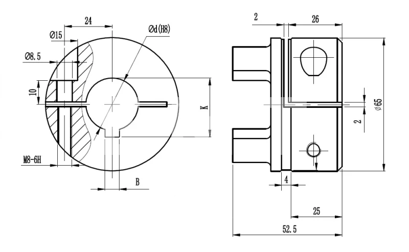 Полумуфта GS28 безлюфтовая, с готовым отверстием d=32 мм, шпон паз 10х3,3мм, EMT | ЕМТ