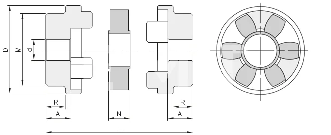 Полумуфта под расточку HRC 90, EMT | ЕМТ
