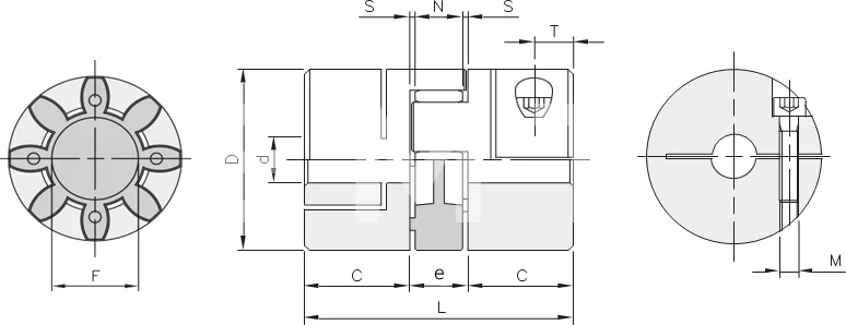 Муфта кулачковая безлюфтовая GS55 32/32 dmax=65 мм, EMT | ЕМТ