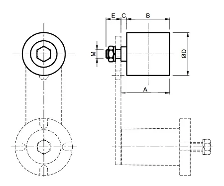 Ролик натяжителя ремня стальной RU 1 D.30 EMT | ЕМТ