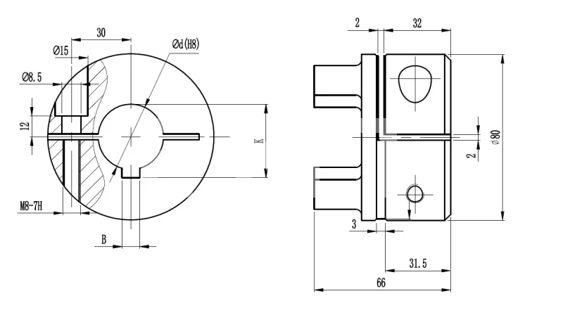 Полумуфта GS38 безлюфтовая, с готовым отверстием d=40 мм, шпон паз 12х3,3мм, EMT | ЕМТ