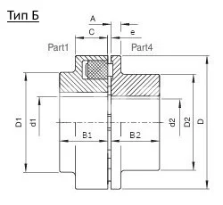 Полумуфта N-EUPEX 140 под расточку часть 4 dmax=60 мм, EMT | ЕМТ