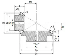Коническая пара прямозубая (A) C29A322, передат. число=1:2, M=2,5, Z=16/32, EMT | ЕМТ