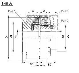 Полумуфта N-EUPEX 160 под расточку часть 1 dmax=65 мм, EMT | ЕМТ