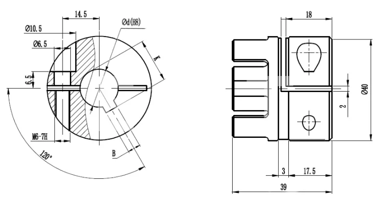 Полумуфта GS19 безлюфтовая, с готовым отверстием d=10 мм, шпон паз 3х1,4мм, EMT | ЕМТ