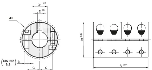 Муфта продольно-свёртная сегментная GBRR 8 нержавеющая, EMT | ЕМТ