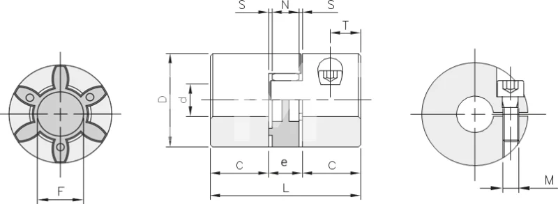 Муфта кулачковая безлюфтовая GS14 5/5 dmax=16 мм, EMT | ЕМТ