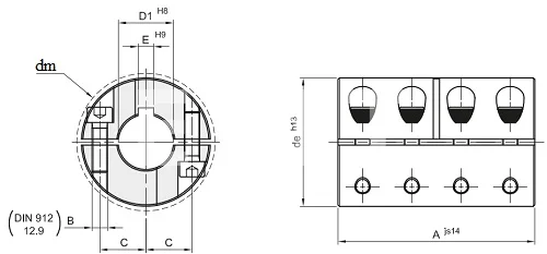 Муфта продольно-свёртная сегментная GBRR 25, EMT | ЕМТ